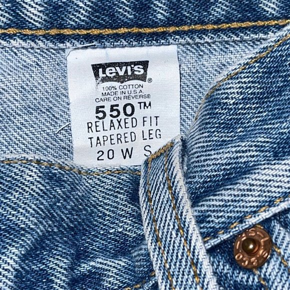 Vintage Levis 550 Jeans Womens 20W 28 Relaxed Fit Tapered Leg Medium Wash - Picture 5 of 9